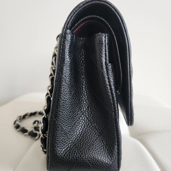 Chanel Black Caviar Leather Classic Medium Double Flap Bag SHW - Picture 10 of 11